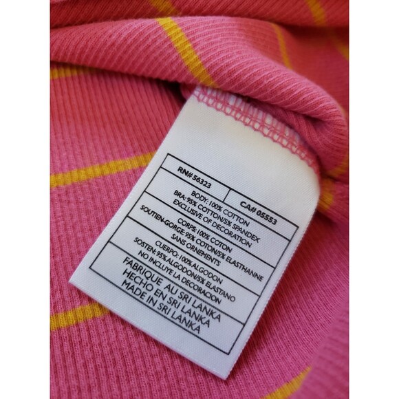 Vintage Y2k Nike Gray Tag Women's Juniors Striped Tank Top Size Pink/Yellow - Picture 5 of 8